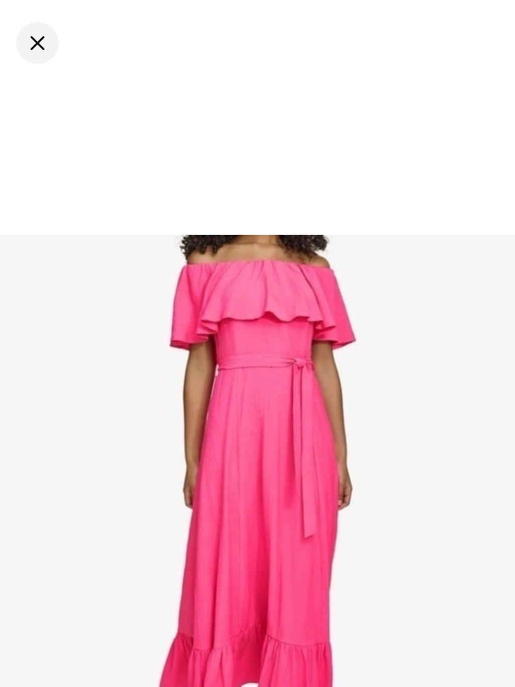 Calvin Klein Hot Pink Off-Shoulder Maxi Dress